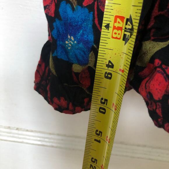 VTG 90s Betsy's Things Floral Maxi Dress Tag 14P M Rayon Dark Cottagecore Petite - Picture 9 of 11